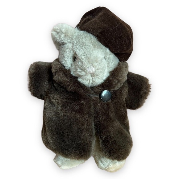 Vintage Mary Meyer Plush Bear Society Celia, Faux Fur Coat Jacket Beret Hat 12” - Picture 6 of 10